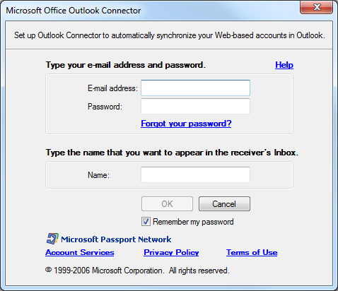 Outlook connector hotmail setup